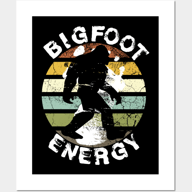 Bigfoot Energy Sasquatch Mythical Hairy Creature Wall Art by Funnin' Funny